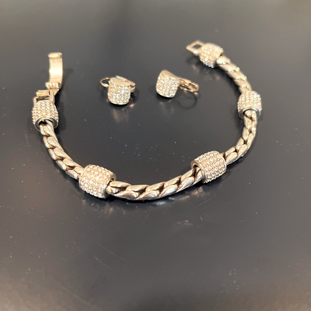 Brighton | Meridien Silver + Crystal Bracelet and Earring Set